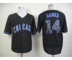 mlb chicago cubs #14 banks black jerseys [fashion]
