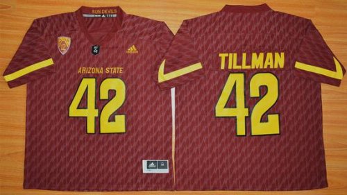 Men\'s Arizona State Sun Devils #42 Pat Tillman Red Desert Ice 2015 College Football Jersey