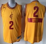 nba cleveland cavaliers #2 kyrie irving yellow 2014-15 christmas day stitched jerseys