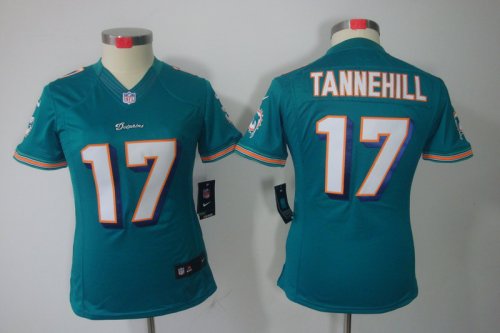 nike women nfl miami dolphins #17 tannehill green [nike limited]