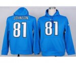 nike nfl detroit lions #81 calvin johnson blue [pullover hooded
