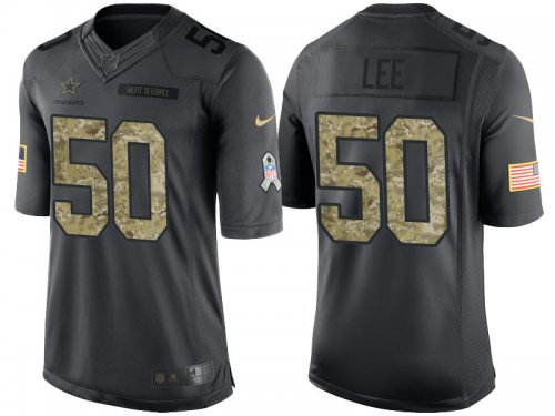 Men\'s Dallas Cowboys #50 Sean Lee Anthracite 2016 Salute to Service Nike NFL Jerseys