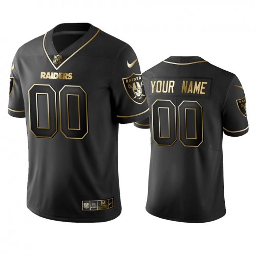 2019 Oakland Raiders Custom Black Golden Edition Vapor Untouchable Limited Jersey - Men\'s