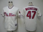 MLB Jerseys Philadephia Phillies 47 Mathieson Cream Cool Base