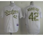 mlb los angeles dodgers #42 robinson white [number camo]