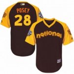 youth majesticsan francisco giants #28 buster posey authentic brown 2016 all star national league bp cool base mlb jerseys