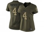 Women's Nike Dallas Cowboys #4 Dak Prescott Green Stitched NFL Limited Salute to Service Jersey