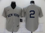 Baseball New York Yankees #2 Derek Jeter Grey Jersey
