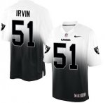 Men's Nike Oakland Raiders #51 Bruce Irvin WhiteBlack Elite Fadeaway NFL Jersey