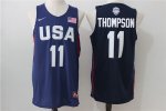 rio 2016 usa basketball #11 klay thompson navy blue stitched jerseys
