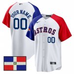 Custom Houston Astros Stitched Dominican Republic Flag Jersey
