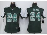 Women New Nike York Jets #24 Revis Green Strobe Jerseys