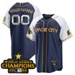 Houston Astros 2022 Champions Navy White Gold Cool Base Stitched Jerseys