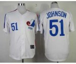 mlb montreal expos #51 johnson m&n white jerseys