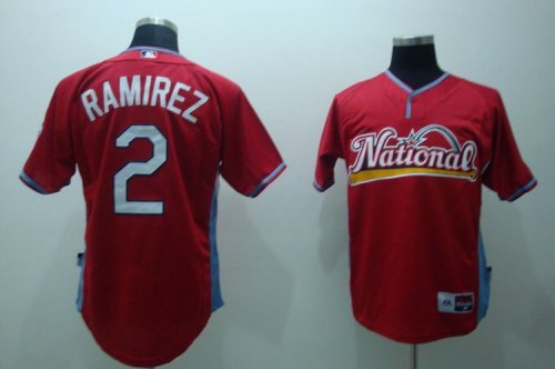 2009 Baseball Jerseys all star #2 ramirez red