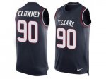 Men's Nike Houston Texans #90 Jadeveon Clowney Navy Blue Team Color Stitched NFL Limited Tank Top Jersey