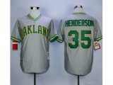 MLB Oakland Athletics #35 Rickey Henderson Grey Mitchell And Nes