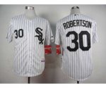 mlb jerseys chicago white sox #30 robertson white(black strip)[r
