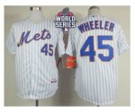 2015 World Series mlb jerseys new york mets #45 wheeler white(bl