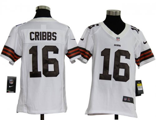nike youth nfl cleveland browns #16 joshua cribbs white jerseys