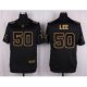 nike nfl dallas cowboys #50 sean lee black pro line gold collection elite jerseys