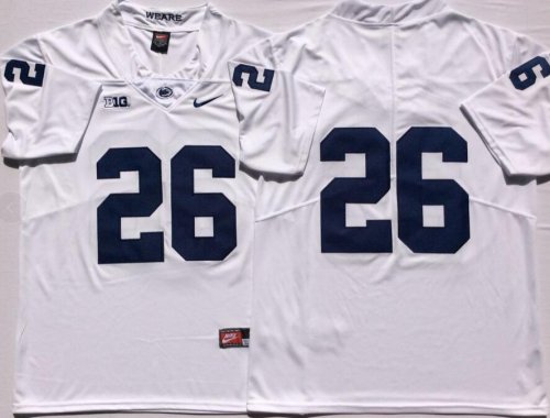 Men\'s Youth Penn State Nittany Lions White #26 Saquon Barkley Colleges Jersey