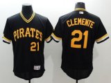 mlb pittsburgh pirates #21 roberto clemente majestic black flexbase authentic collection cooperstown jerseys