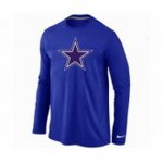 nike nfl dallas cowboys logo long sleeve t-shirt blue