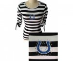 indianapolis colts ladies striped boat neck three-quarter sleeve