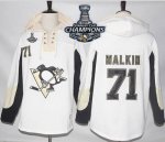 men nhl pittsburgh penguins #71 evgeni malkin white pullover hoodie 2017 stanley cup finals champions stitched nhl jersey
