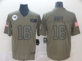 Football Los Angeles Rams #16 Jared Goff Olive 2019 Salute to Service Limited Jersey