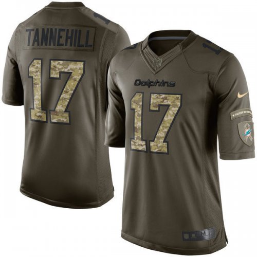 nike miami dolphins #17 tannehill army green salute to service l