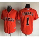 mlb majestic houston astros #1 carlos correa orange new cool base jerseys