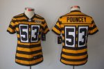nike women pittsburgh steelers #53 pouncey throwback yellow and