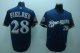 Baseball Jerseys milwaukee brewers #28 fielder blue[40th patch]