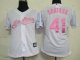 women Baseball Jerseys cleveland indians #41 santana white[pink