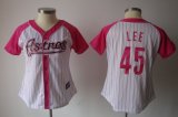 women mlb houston astros #45 lee white and pink [2012 new]