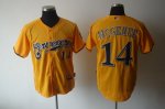 Baseball Jerseys milwaukee brewers #14 mcgehee yellow[2011]