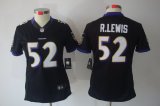 nike women nfl baltimore ravens #52 r.lewis black jerseys [nike