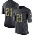 Men's Nike Dallas Cowboys #21 Ezekiel Elliott Anthracite Salute to Service Limited Jerseys