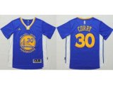 NBA Golden State Warrlors #30 Stephen Curry Blue Short Sleeve St