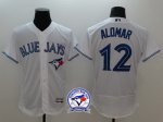 mlb toronto blue jays #12 roberto alomar majestic white flexbase authentic collection jerseys with 40th anniversary patch