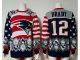 Nike New England Patriots #12 Tom Brady Red Navy Blue Ugly Sweat