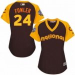 women's majestic chicago cubs #24 dexter fowler authentic brown 2016 all star national league bp cool base mlb jerseys