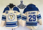 men nhl pittsburgh penguins #29 andre fleury cream sawyer hooded sweatshirt 2017 stanley cup finals champions stitched nhl jersey