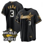 Men's Houston Astros #3 Jeremy Pena World Series Stitched Black Gold Special Cool Base Jersey