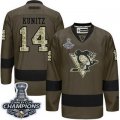 Men Pittsburgh Penguins #14 Chris Kunitz Green Salute to Service 2017 Stanley Cup Finals Champions Stitched NHL Jersey