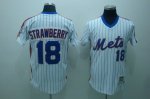 Baseball Jerseys new york mets #18 strawberry m&n white(blue str