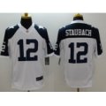 nike nfl dallas cowboys #12 roger staubach white thanksgiving limited jerseys