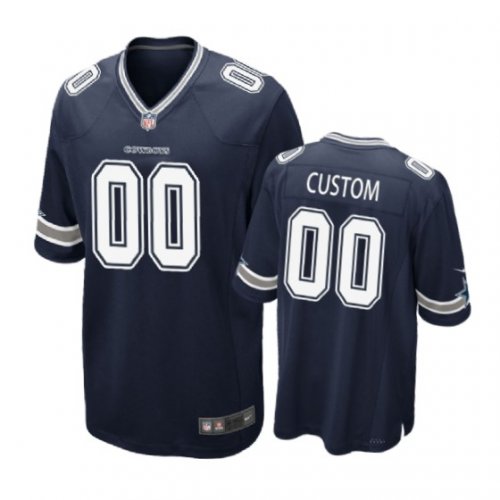 Dallas Cowboys #00 Custom Navy Nike Game Jersey - Men\'s
